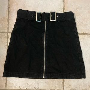 Fashion Nova black jean skirt
